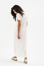 Трикотажна сукня в рубчик білого кольору Garne 3041224 фото №7