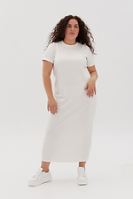 Трикотажное платье в рубчик белого цвета Garne 3041224 фото №8