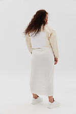 Biała dzianinowa sukienka w prążki Garne 3041224 zdjęcie №11