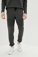 Бавовняні спортивні штани джоггер темно-сірого кольору GEN 8000224 фото №1