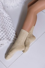 Высокие шерстяные носки бежевого цвета M-SOCKS 2040225 фото №3