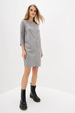 Short straight fit suede dress with 3/4 sleeves Garne 3039225 photo №2