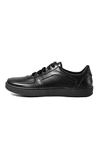 Black Leather Flat Sneakers  4205225 photo №1