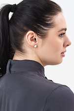 Women's geometric silver earrings  4515225 photo №3