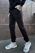 Бавовняні спортивні штани джоггер чорного кольору GEN 8000225 фото №1