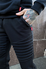 Бавовняні спортивні штани джоггер чорного кольору GEN 8000225 фото №2