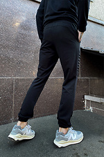 Бавовняні спортивні штани джоггер чорного кольору GEN 8000225 фото №4