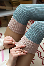 Women's high knee socks with cuff M-SOCKS 2040227 photo №3