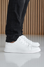 Męskie sneakersy skórzane wiosna-jesień w kolorze białym  2505227 zdjęcie №3