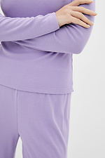 Фіолетова трикотажна кофта DONNA в "рубчик" з круглим вирізом Garne 3038227 фото №4