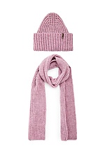 Вязаный теплый комплект на зиму: шапка, шарф 4038227 фото №2