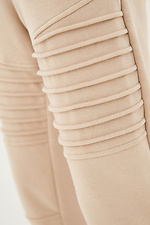 Хлопковые спортивные штаны джоггеры бежевого цвета GEN 8000227 фото №4