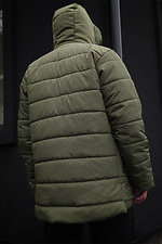 Winter elongated down jacket in khaki with a zipper and a hood VDLK 8031227 photo №2