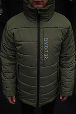 Winter elongated down jacket in khaki with a zipper and a hood VDLK 8031227 photo №4