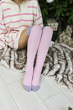 Lavendelfarbene Kniestrümpfe mit Bündchen für Damen M-SOCKS 2040228 Foto №3