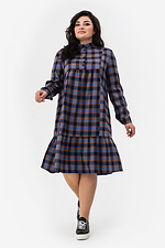 Kariertes Kleid mit blauem Volant Garne 3041228 Foto №7