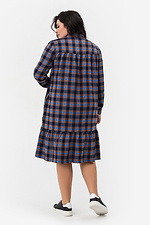 Kariertes Kleid mit blauem Volant Garne 3041228 Foto №9