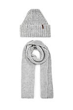 В'язаний теплий комплект на зиму: шапка, довгий шарф 4038228 фото №2