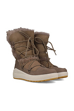 Dunkelgraue Ugg-Winterstiefel zum Schnüren für Damen aus Wildleder Forester 4203228 Foto №1