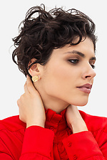 Women's rose-shaped pearl earrings  4515228 photo №2