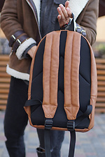 Large city backpack in brick color with a zippered outer pocket Mamakazala 8038228 photo №3