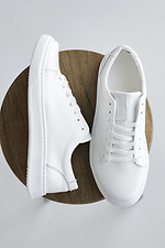 Men's leather sneakers spring-autumn white  2505229 photo №4