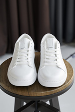 Men's leather sneakers spring-autumn white  2505229 photo №5