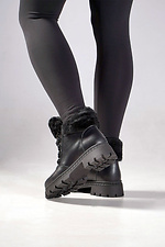 Women's black leather winter boots  4206229 photo №2