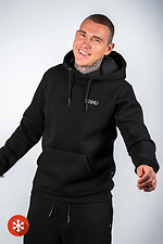 Men's warm fleece hoodie Basic 3 Black Teamv 8034229 photo №1