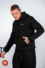 Men's warm fleece hoodie Basic 3 Black Teamv 8034229 photo №4