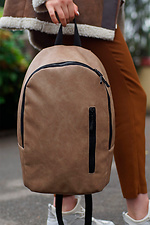 Large caramel city backpack with zipped outer pocket Mamakazala 8038229 photo №1