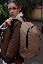 Large caramel city backpack with zipped outer pocket Mamakazala 8038229 photo №2