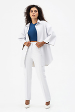 Жіночі класичні штани з еко-шкіри білого кольору Garne 3041230 фото №2