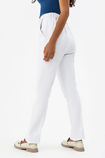 Жіночі класичні штани з еко-шкіри білого кольору Garne 3041230 фото №4