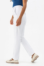 Women's classic white pants of white eco-leather Garne 3041230 photo №5