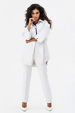 Жіночі класичні штани з еко-шкіри білого кольору Garne 3041230 фото №8