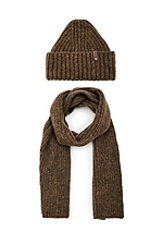 Вязаный теплый комплект на зиму: шапка, длинный шарф 4038230 фото №2