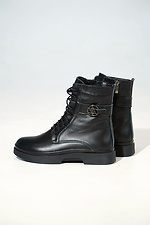 Women's black leather winter boots  4206230 photo №1