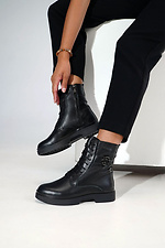 Women's black leather winter boots  4206230 photo №2