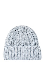 Об'ємна в'язана шапка на зиму з широким відворотом  4038231 фото №3
