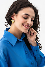 Жіночі сережки у формі листя гінкго білоба золоті  4515231 фото №2