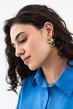 Women's earrings in the shape of ginkgo biloba leaves, gold  4515231 photo №4