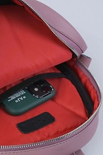 Маленький городской рюкзак из кожзама лилового цвета SGEMPIRE 8015231 фото №3