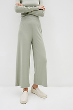 DONNA green high rise ribbed knitted culottes Garne 3038232 photo №1