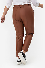 Klassische Damenhose aus braunem Öko-Leder Garne 3041232 Foto №10