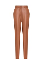 Klassische Damenhose aus braunem Öko-Leder Garne 3041232 Foto №12