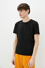 Bawełniana koszulka basic w kolorze czarnym GEN 8000232 zdjęcie №1