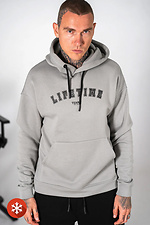 Men's loose fit warm hoodie with LIFETIME 3 print Gray Teamv 8034232 photo №2