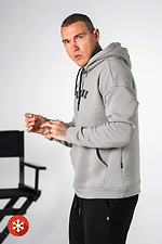 Men's loose fit warm hoodie with LIFETIME 3 print Gray Teamv 8034232 photo №3