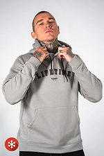 Warmer Herren-Kapuzenpullover mit lockerer Passform und LIFETIME 3-Aufdruck in Grau Teamv 8034232 Foto №6